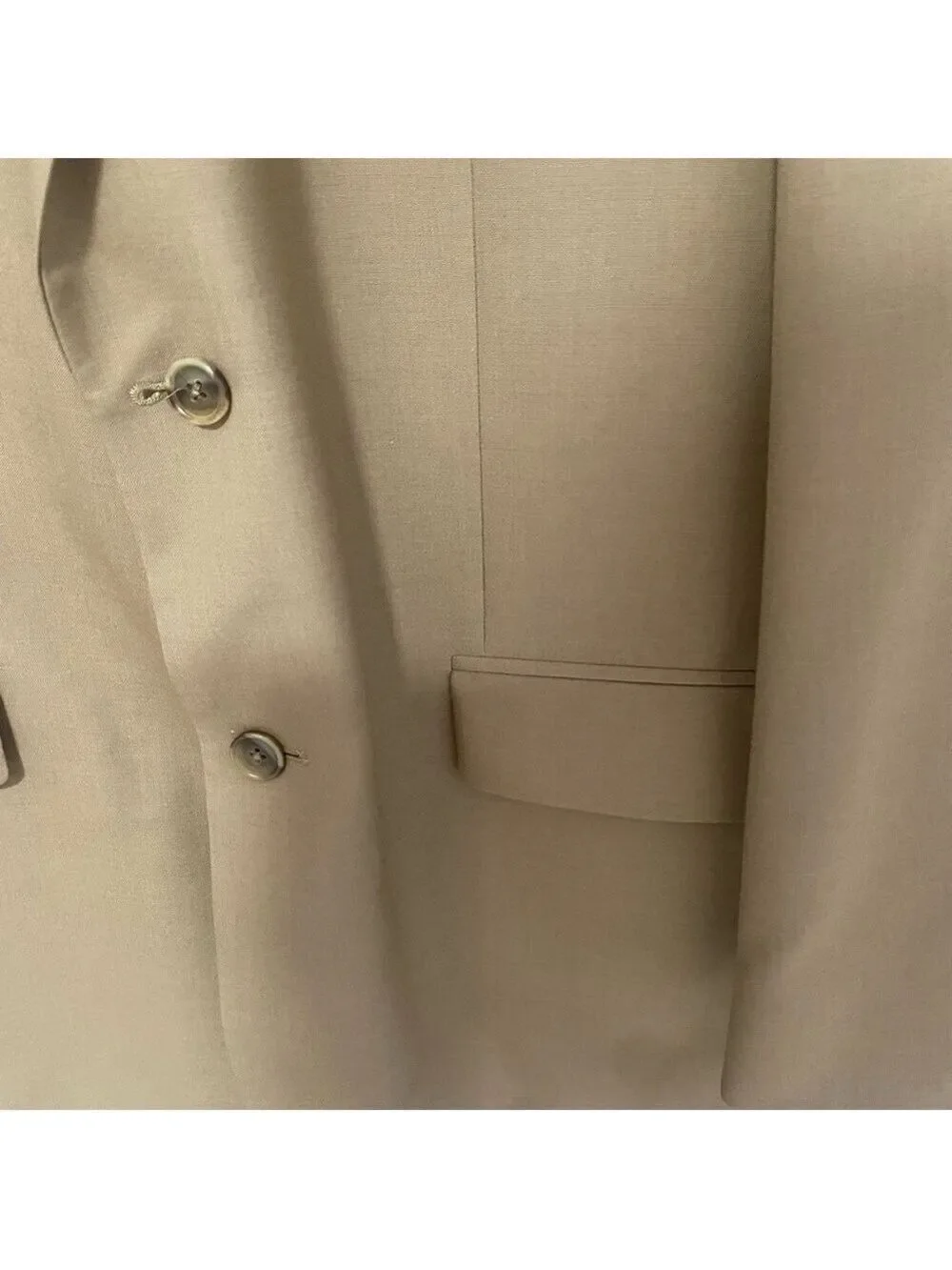 Nautica Mens Beige Wool Lightweight Sport Coat Blazer 44L Classic Fit